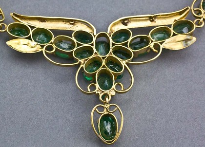 Brazilian Emerald and 14 Carat Gold Necklace